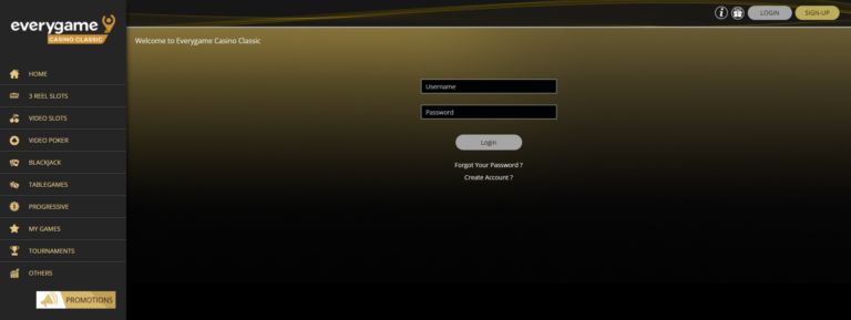 Everygame Classic Casino Login Sign In To Every Game